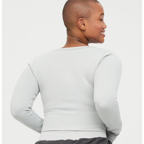 Aerie Offline waffle cropped long sleeve top - Picture 4 of 8